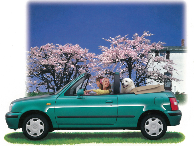 ▲1995年の東京モーターショーに参考出品され、1997年に発売となった日産 マーチカブリオレ