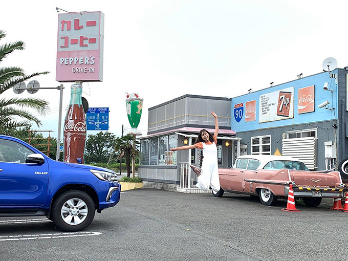 神奈川県平塚市にアメリカが 駐車場も超映える Pepper S Drive In が可愛くて美味しい かえひろみの映えドラ 旬ネタ 日刊カーセンサー