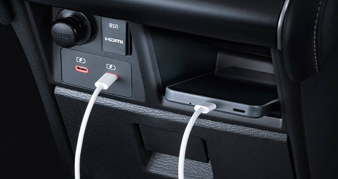 新型デリカD:5のUSB-Cポート