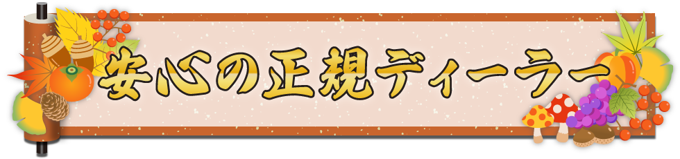 安心の正規ディーラー